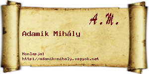 Adamik Mihály névjegykártya