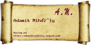 Adamik Mihály névjegykártya