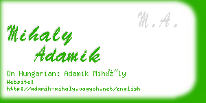 mihaly adamik business card